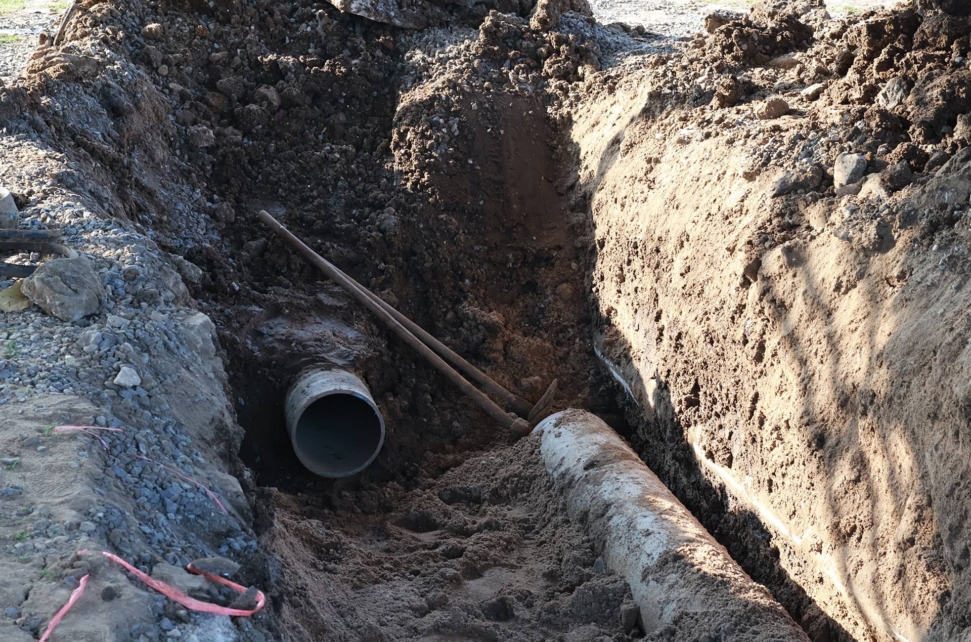 sewer line damage found by video inspection